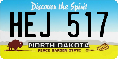ND license plate HEJ517