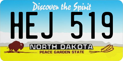 ND license plate HEJ519