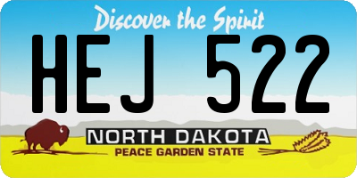 ND license plate HEJ522