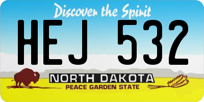 ND license plate HEJ532