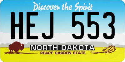 ND license plate HEJ553