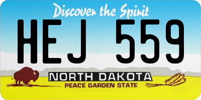 ND license plate HEJ559