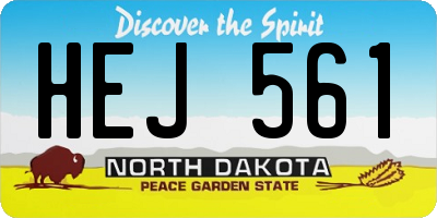 ND license plate HEJ561