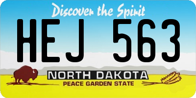 ND license plate HEJ563