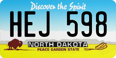 ND license plate HEJ598