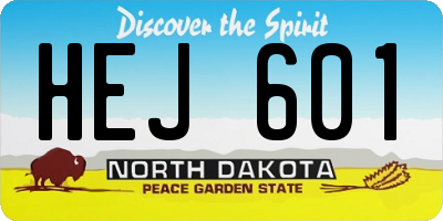 ND license plate HEJ601