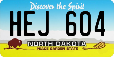 ND license plate HEJ604