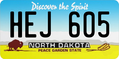 ND license plate HEJ605