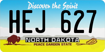 ND license plate HEJ627