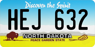 ND license plate HEJ632