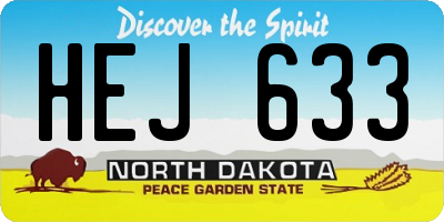 ND license plate HEJ633