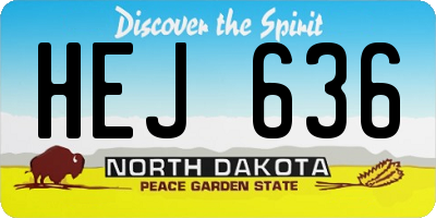 ND license plate HEJ636