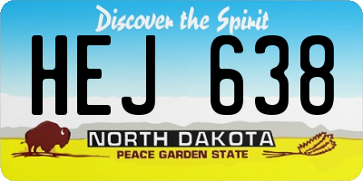 ND license plate HEJ638