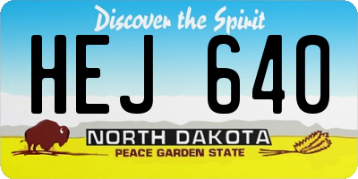 ND license plate HEJ640