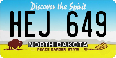 ND license plate HEJ649