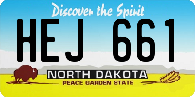 ND license plate HEJ661