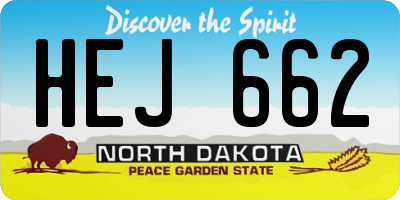 ND license plate HEJ662