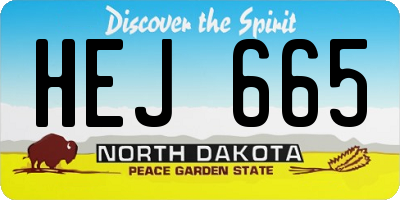 ND license plate HEJ665
