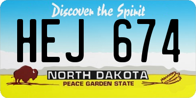 ND license plate HEJ674