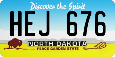 ND license plate HEJ676
