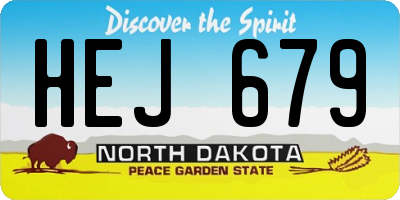 ND license plate HEJ679