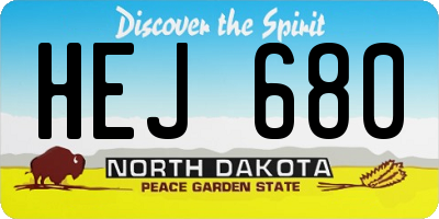 ND license plate HEJ680