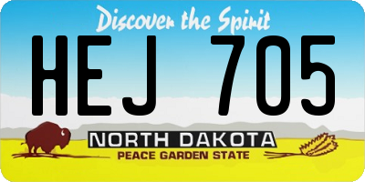 ND license plate HEJ705