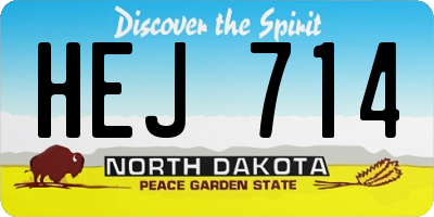 ND license plate HEJ714