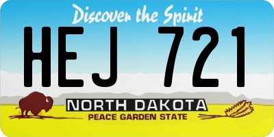 ND license plate HEJ721