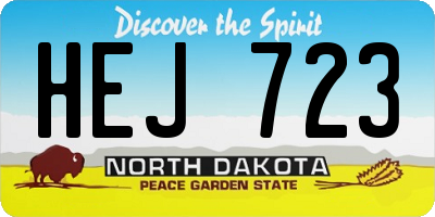 ND license plate HEJ723