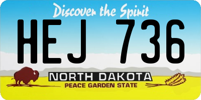 ND license plate HEJ736