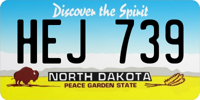 ND license plate HEJ739