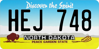 ND license plate HEJ748
