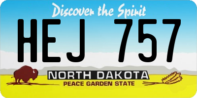 ND license plate HEJ757