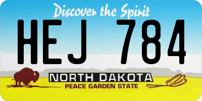 ND license plate HEJ784