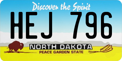 ND license plate HEJ796