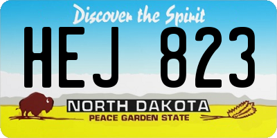 ND license plate HEJ823