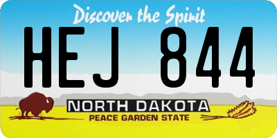 ND license plate HEJ844