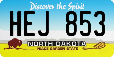 ND license plate HEJ853