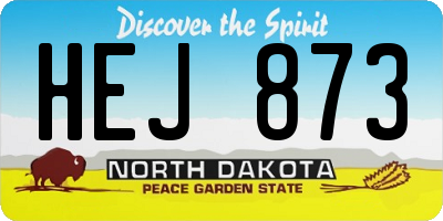 ND license plate HEJ873