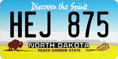 ND license plate HEJ875