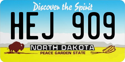 ND license plate HEJ909