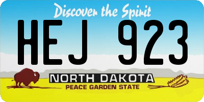 ND license plate HEJ923