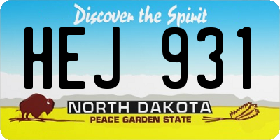 ND license plate HEJ931