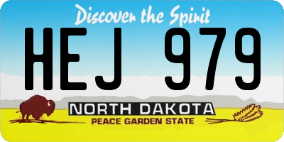 ND license plate HEJ979