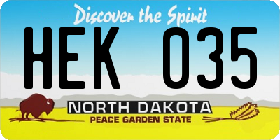 ND license plate HEK035