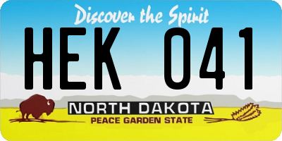 ND license plate HEK041