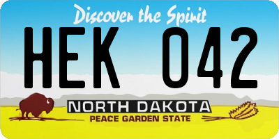 ND license plate HEK042