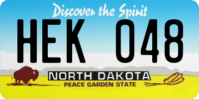 ND license plate HEK048