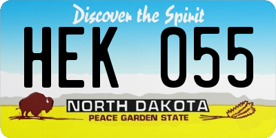 ND license plate HEK055